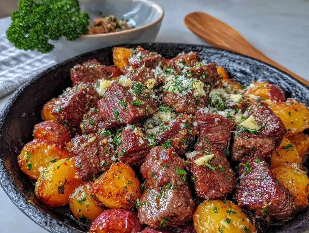 garlic butter steak bites preparation steps
