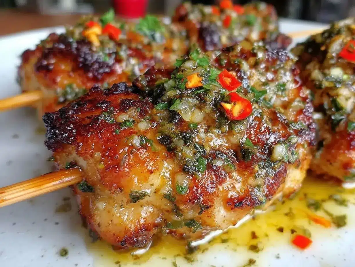 Garlic Parmesan Chicken Skewers preparation steps