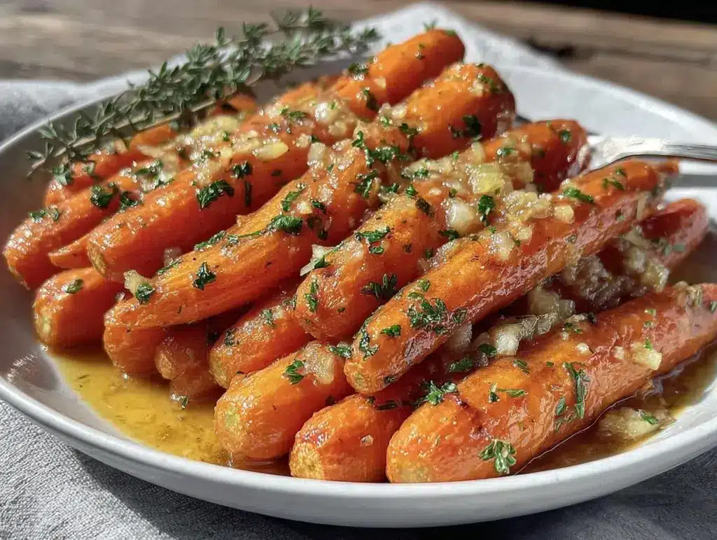 honey garlic roasted carrots - featured image