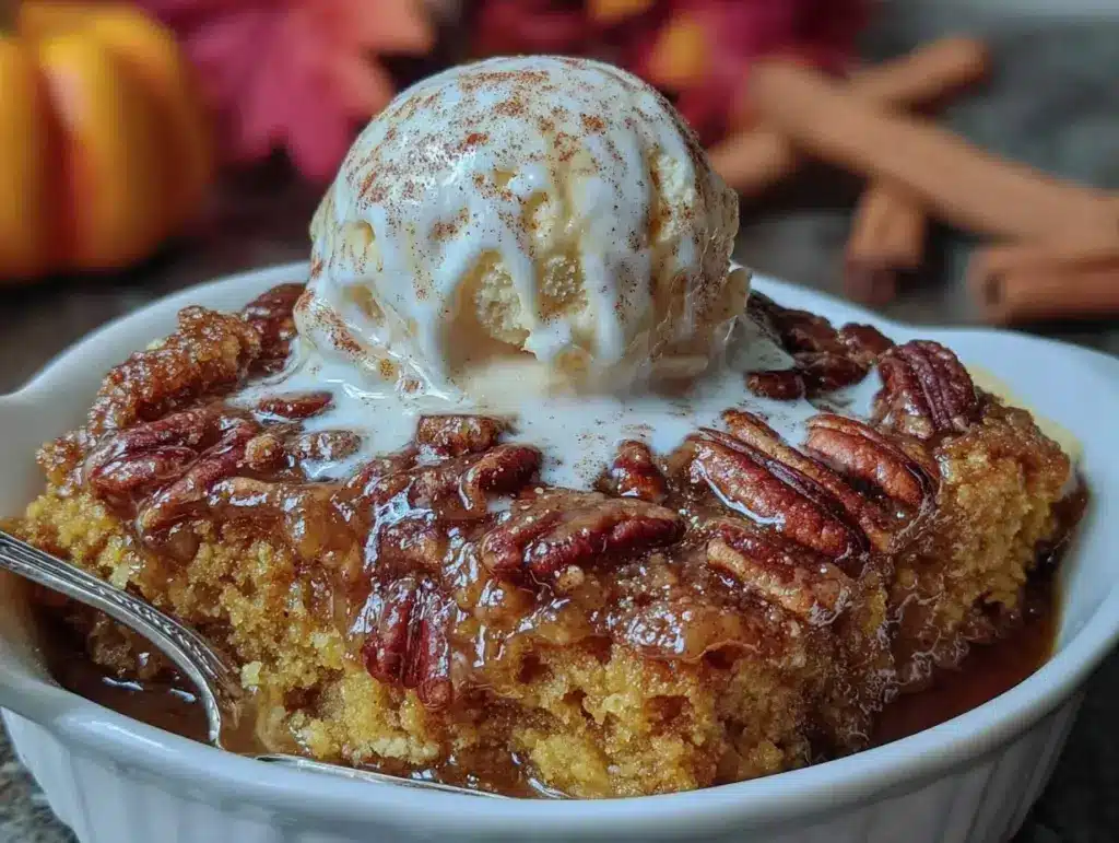 pumpkin pecan cobbler - featured image