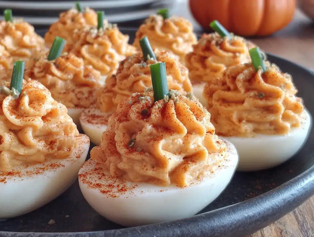 pumpkin spice deviled eggs preparation steps