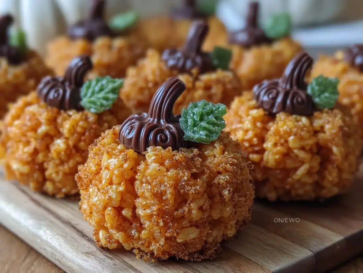 Rice Krispie Treat Pumpkins preparation steps