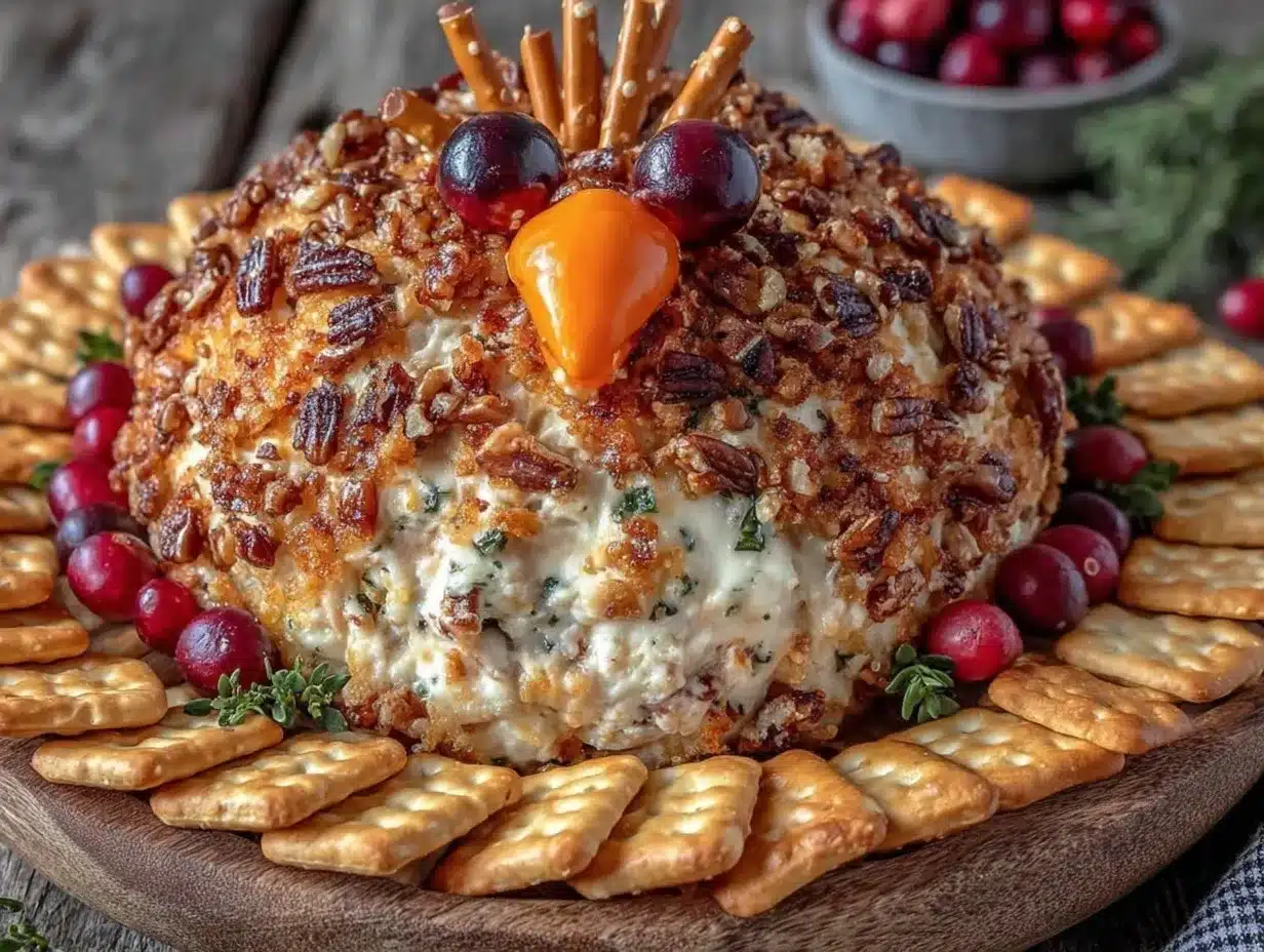 Thanksgiving Turkey Cheese Ball preparation steps