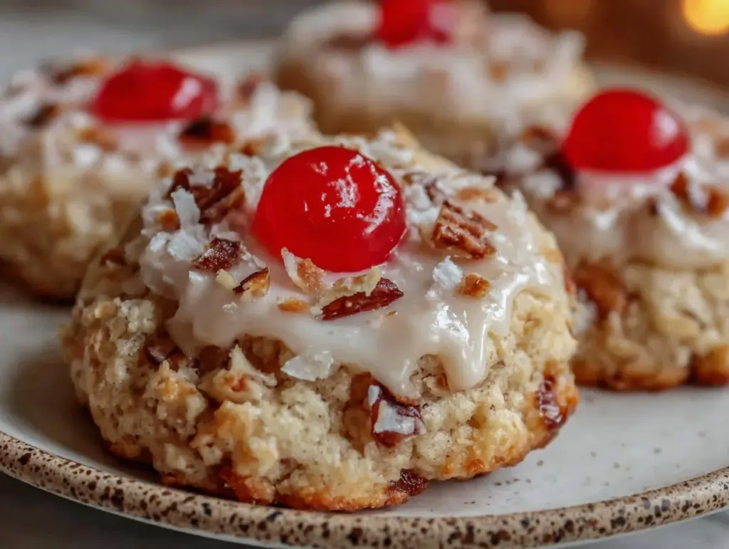 almond cherry cookies - featured image