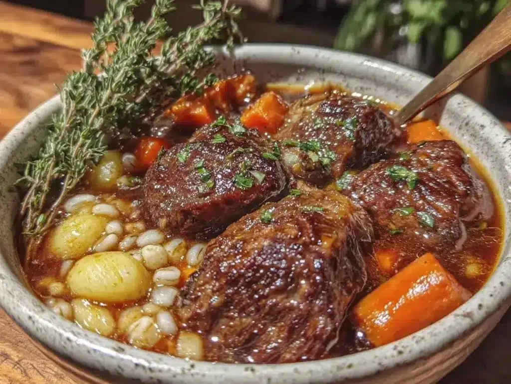 beef and barley soup - featured image