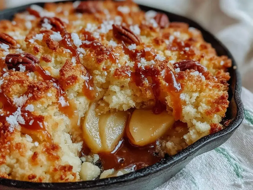 caramel apple pie cobbler - featured image