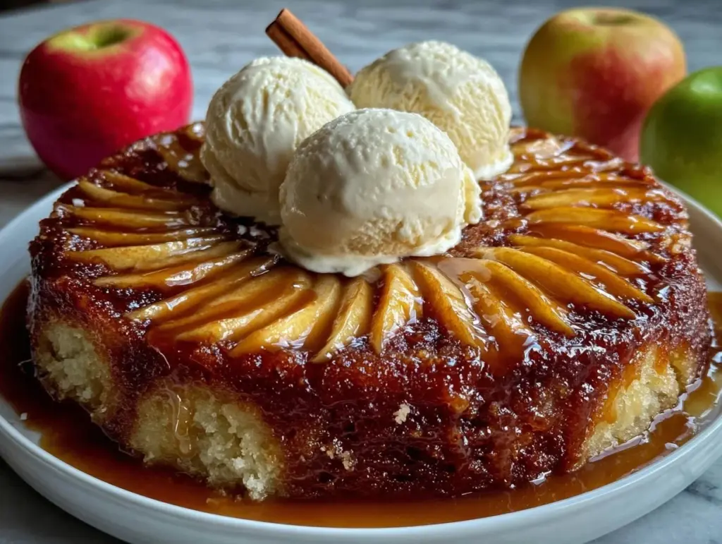 Caramel Apple Upside Down Cake - featured image