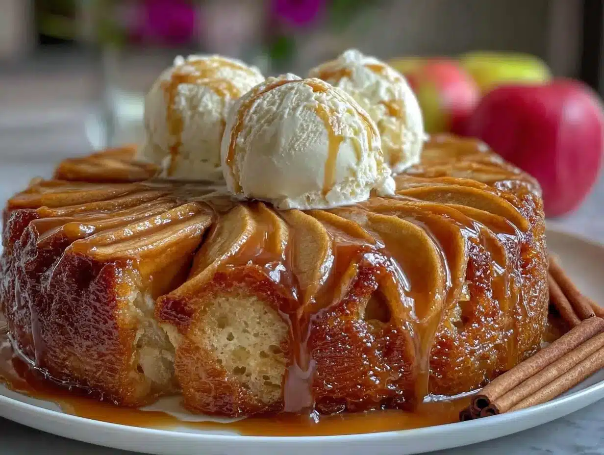 Caramel Apple Upside Down Cake preparation steps