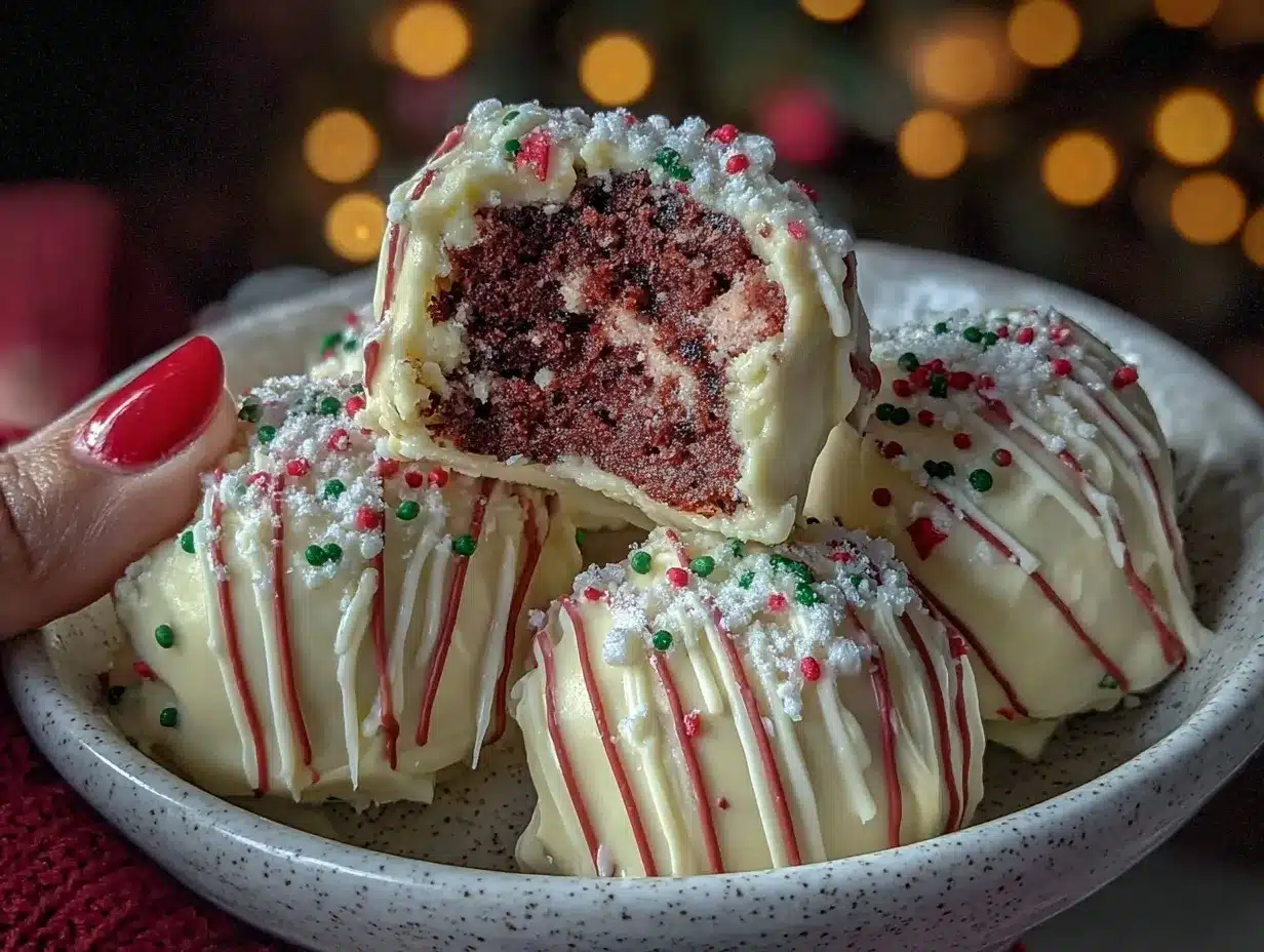 Christmas Tree Cake Truffles preparation steps