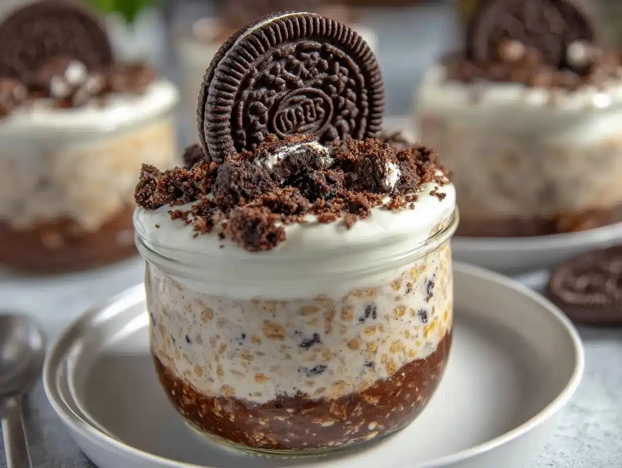 cookies and cream overnight oats preparation steps