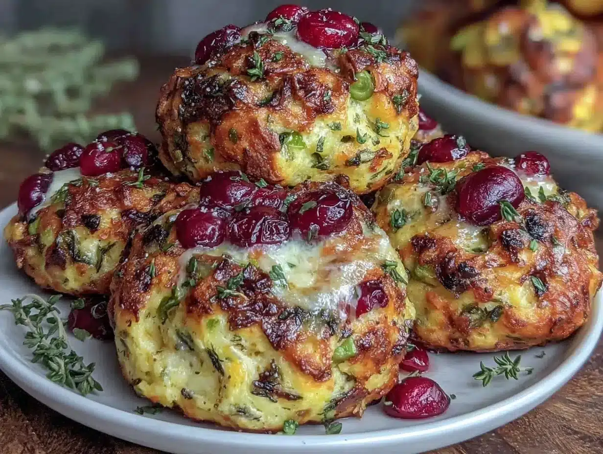 cranberry turkey stuffing balls preparation steps
