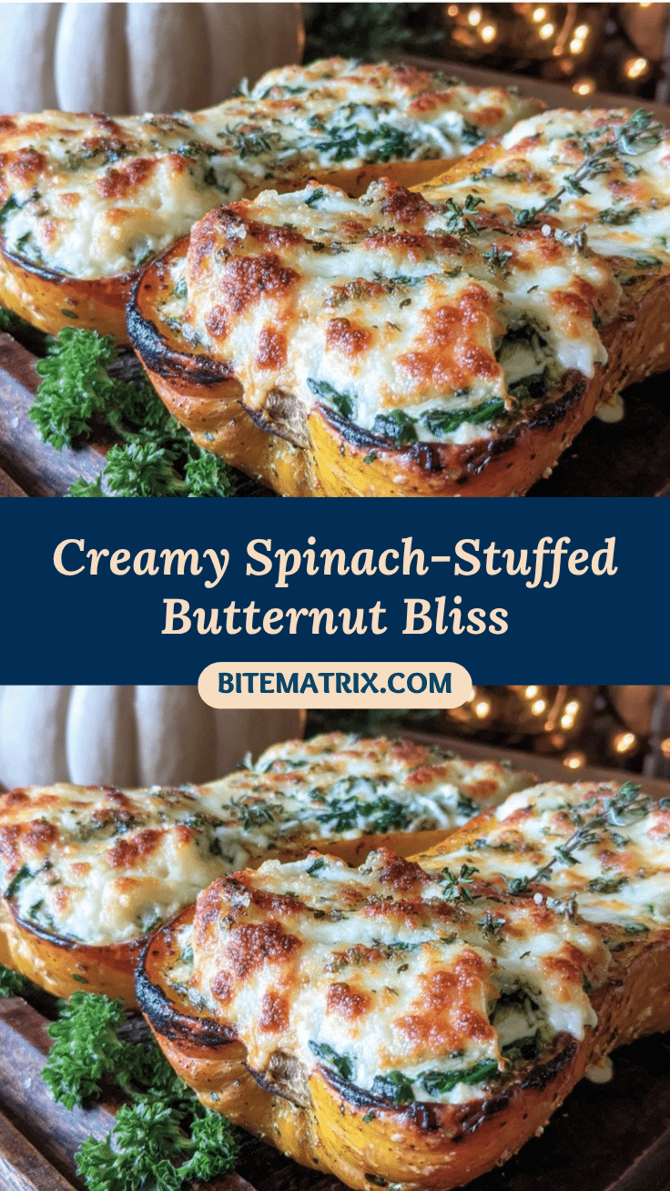 creamed spinach stuffed butternut squash recipe
