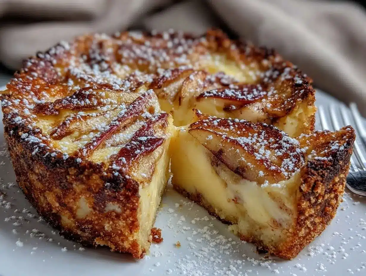 creamy apple custard impossible pie preparation steps