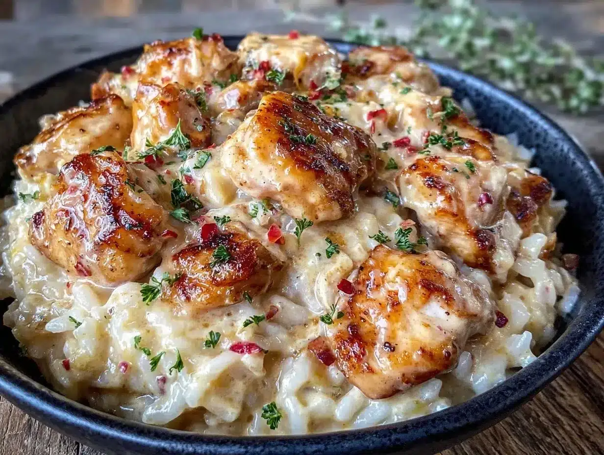 creamy cheesy chicken and rice bake preparation steps