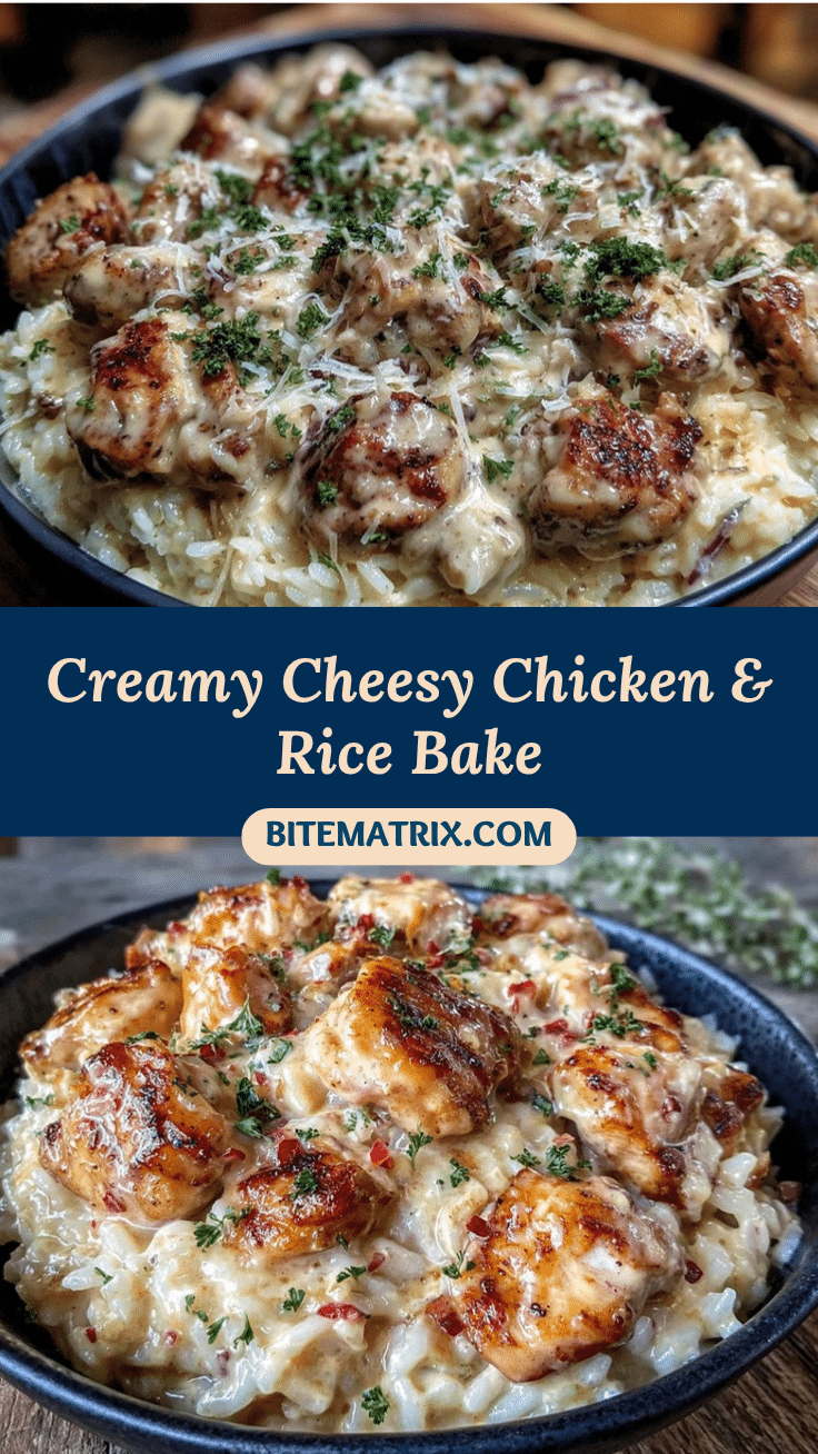 creamy cheesy chicken and rice bake recipe