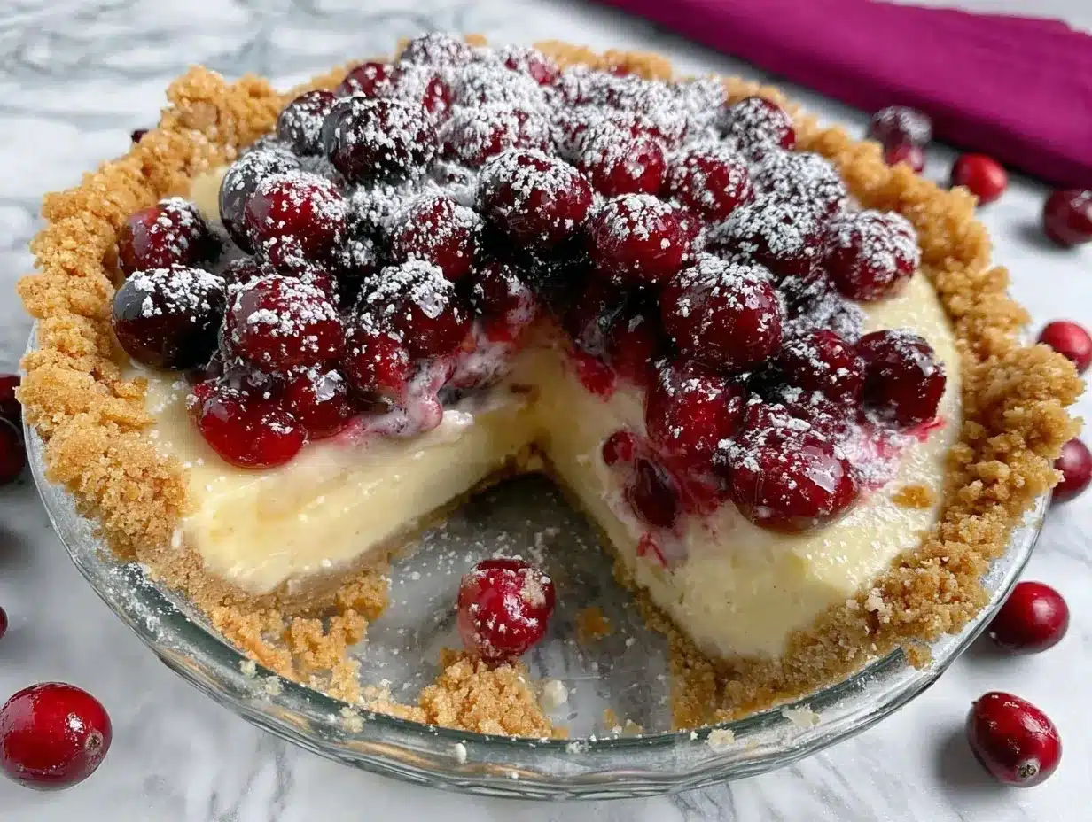 creamy cranberry cheesecake pie preparation steps