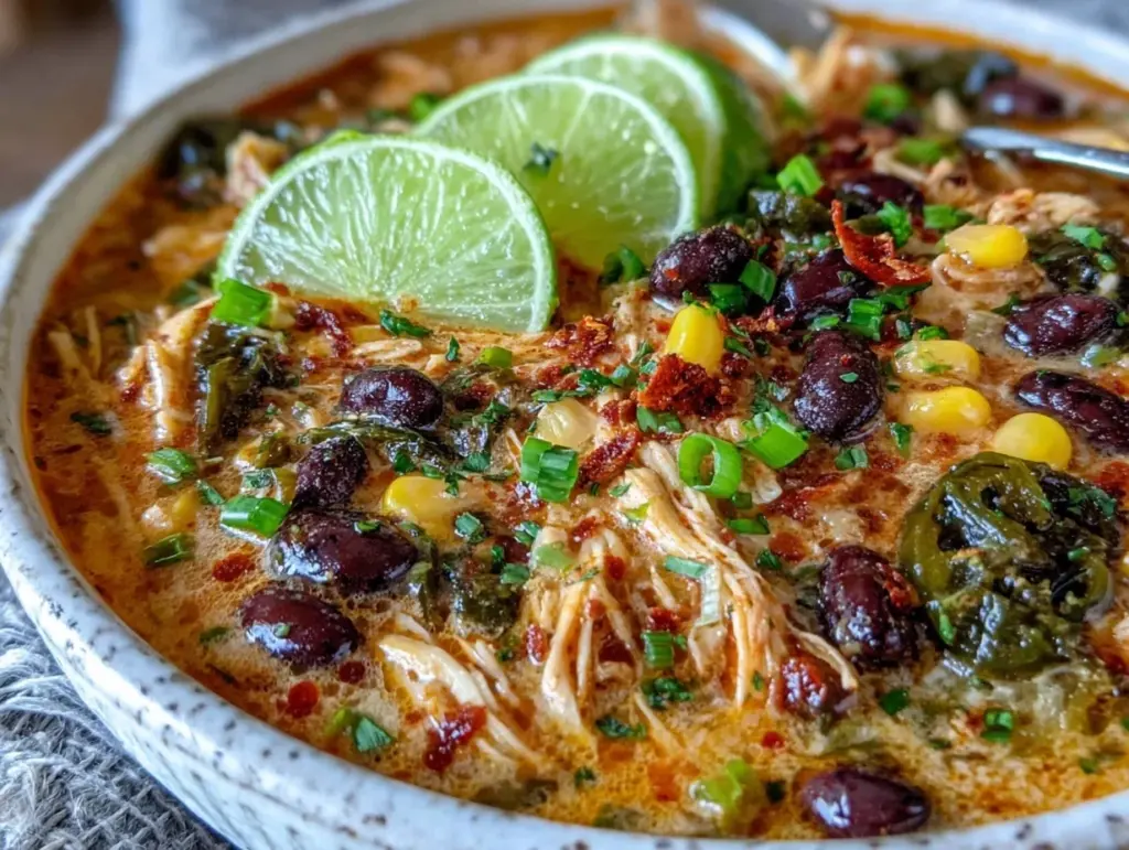 creamy poblano chicken soup - featured image