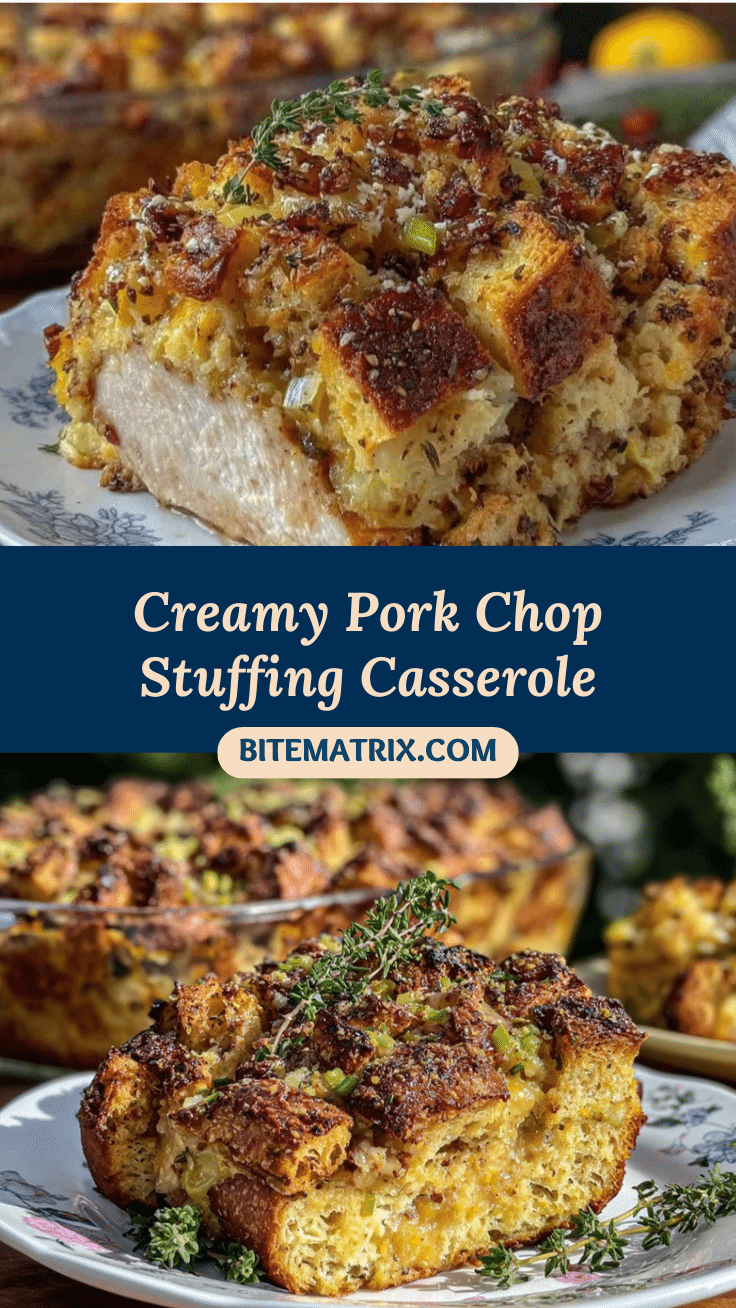 Creamy Pork Chop Stuffing Casserole recipe