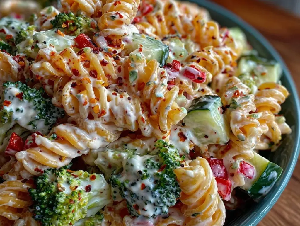 creamy ranch pasta salad - featured image