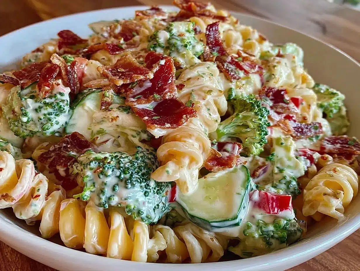 creamy ranch pasta salad preparation steps
