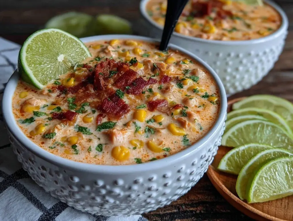 creamy slow cooker Mexican chicken corn chowder - featured image