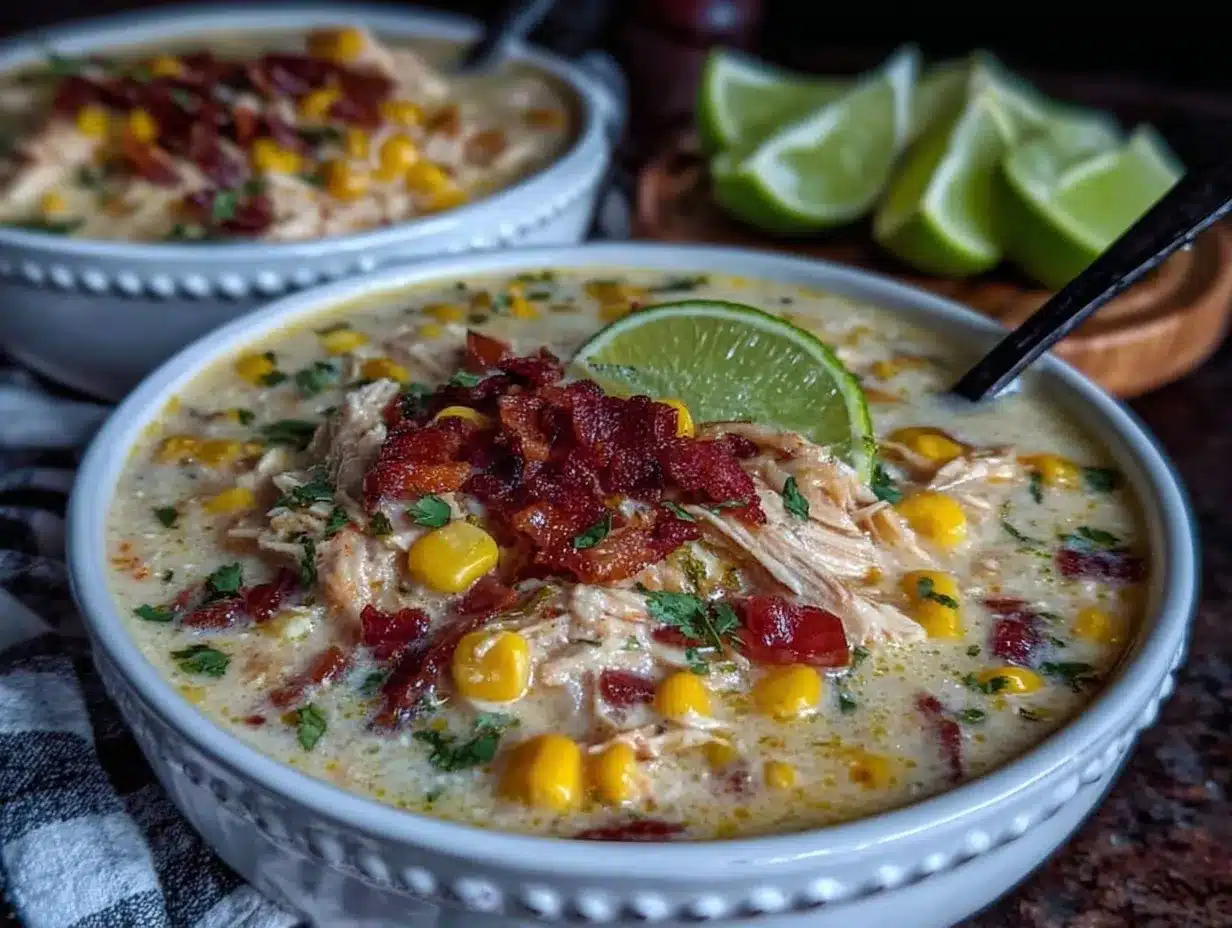 creamy slow cooker Mexican chicken corn chowder preparation steps
