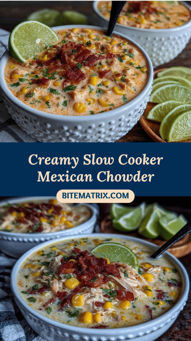 creamy slow cooker Mexican chicken corn chowder recipe
