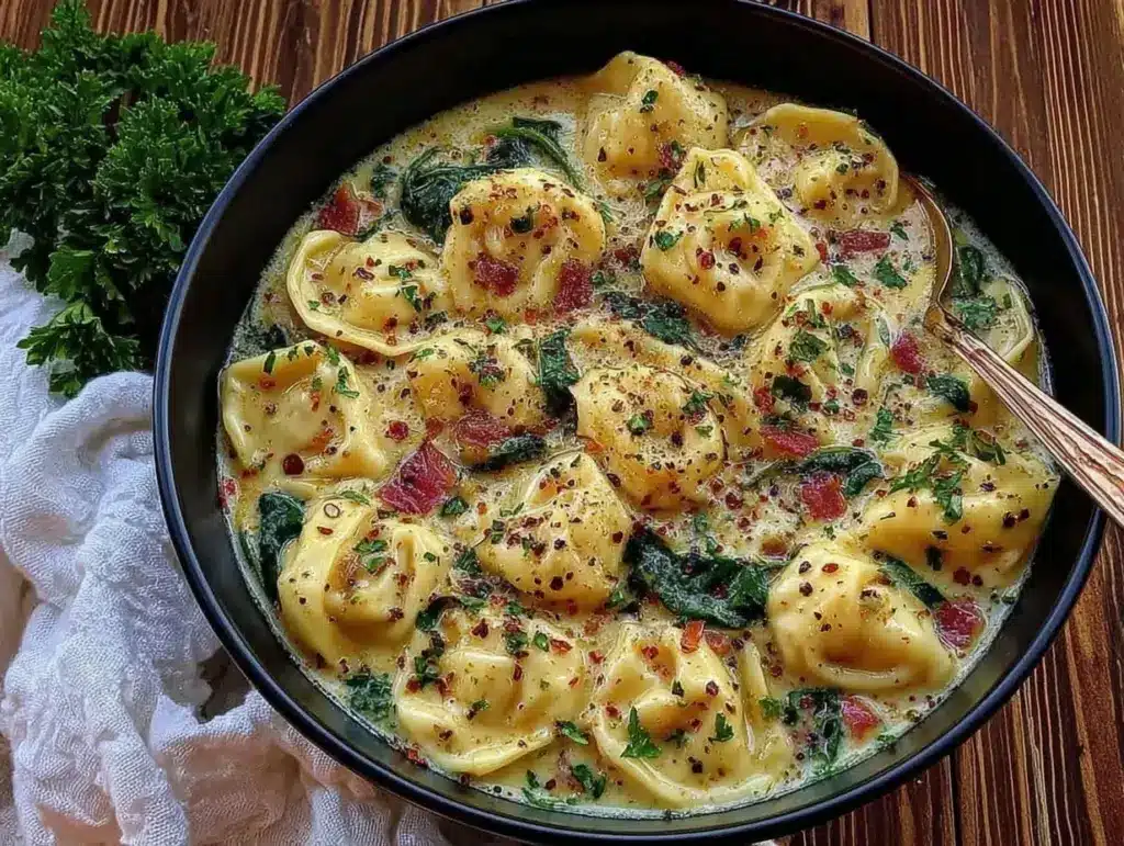 Creamy Tuscan Garlic Tortellini Soup - featured image