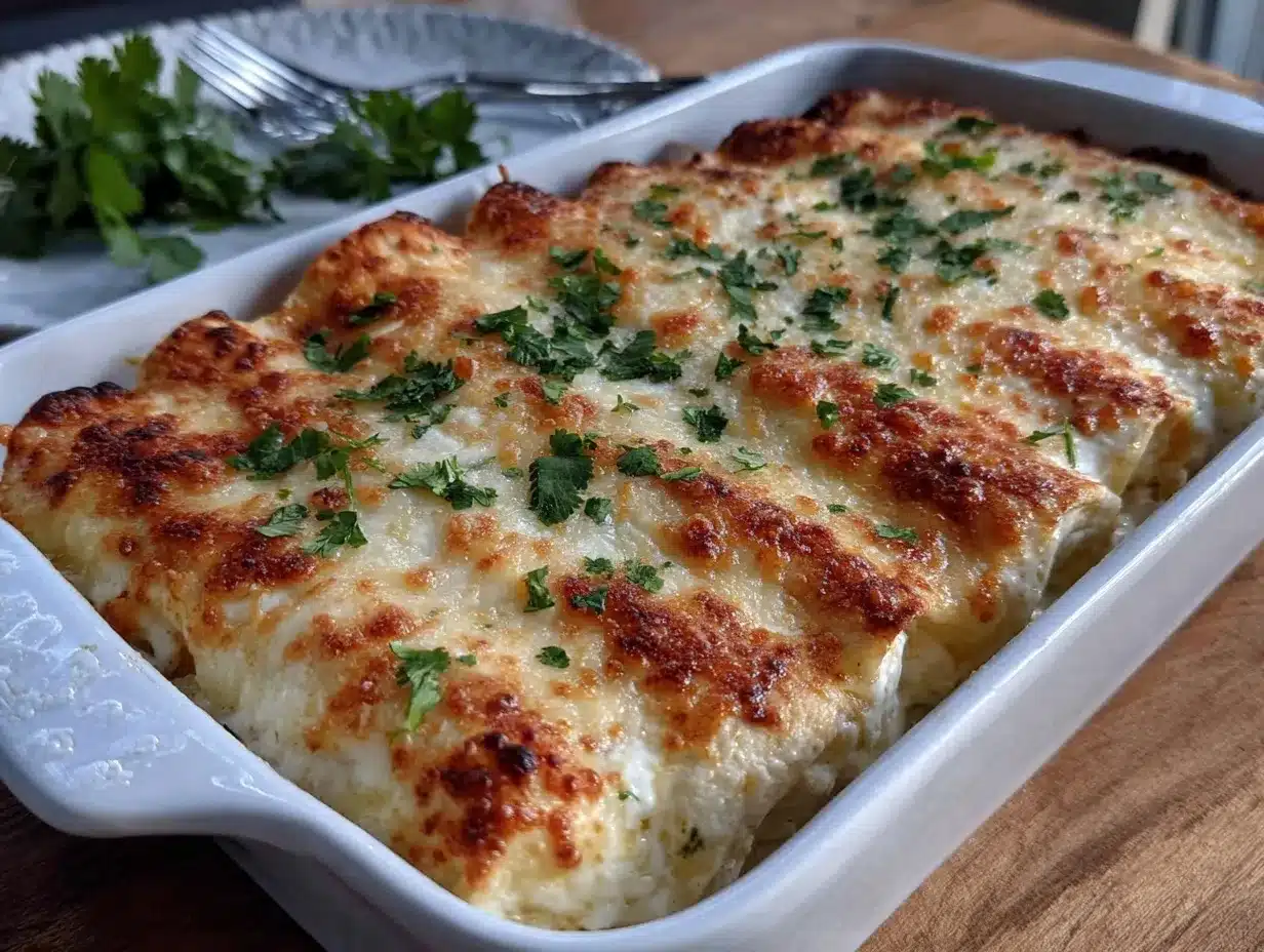 creamy white chicken enchiladas preparation steps