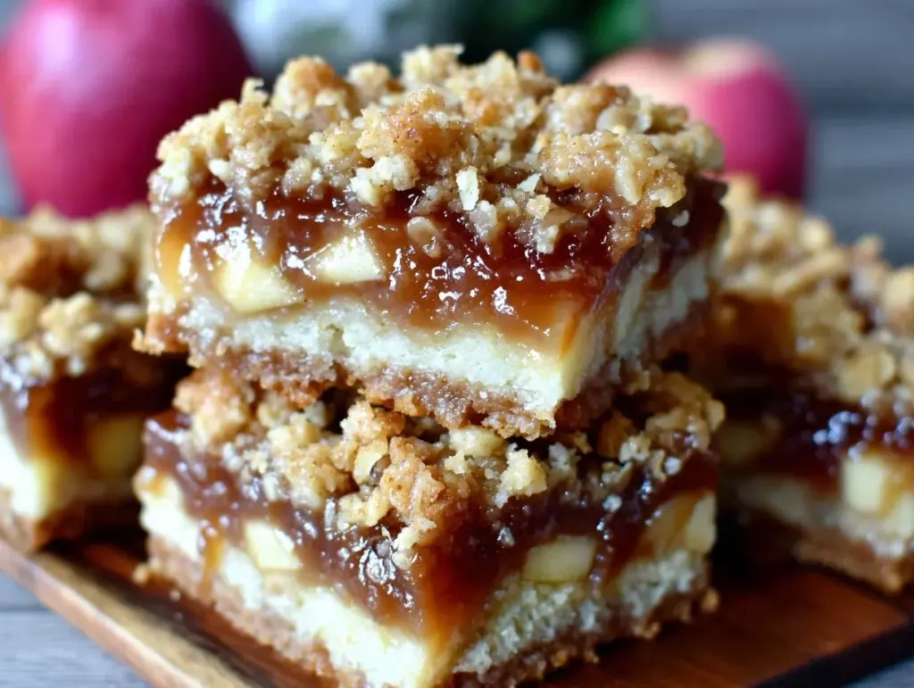 crispy apple crisp bars - featured image