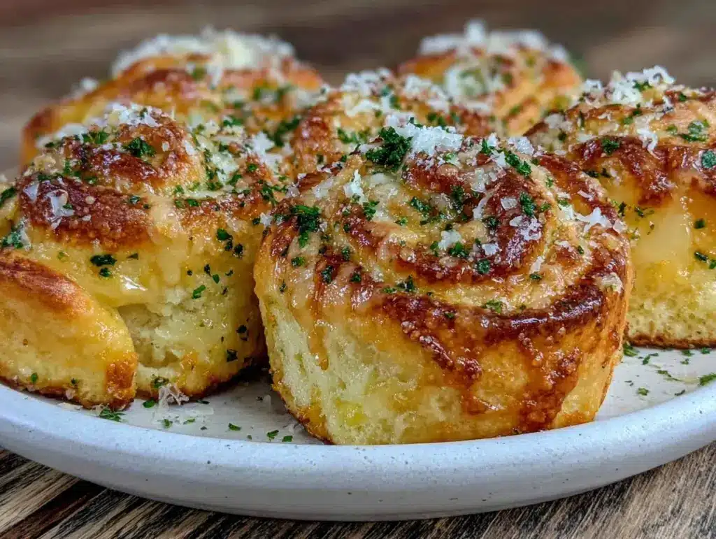 crispy cheesy garlic bread rolls - featured image