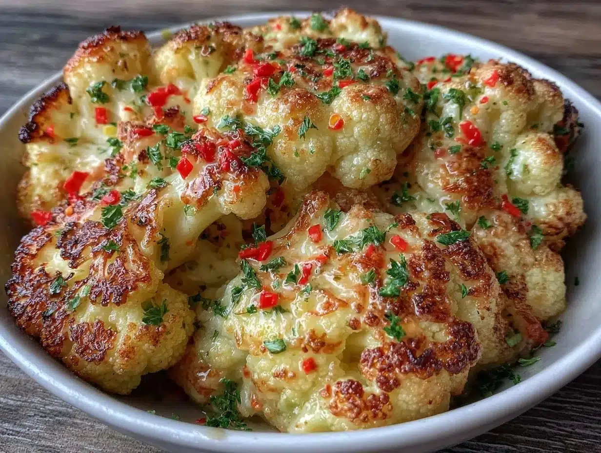 crispy garlic butter roasted cauliflower preparation steps