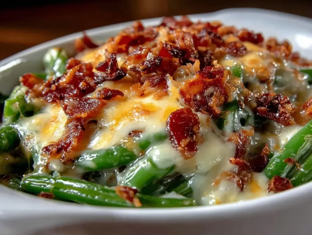 crispy green bean casserole - featured image