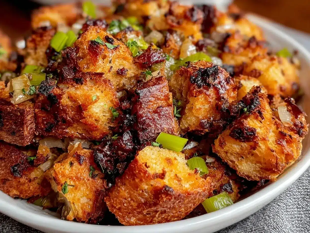 crispy holiday stuffing preparation steps