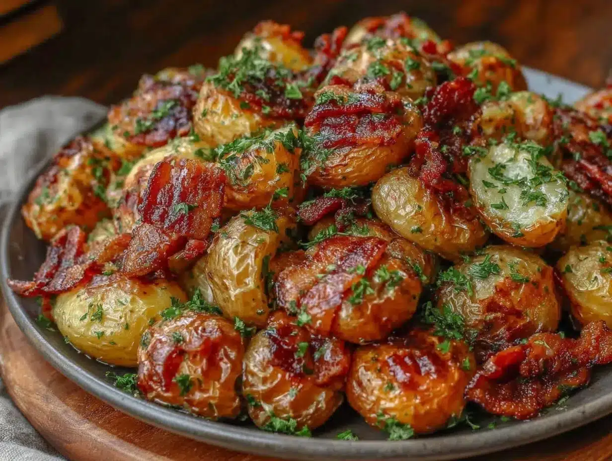 crispy honey bacon roasted potatoes preparation steps