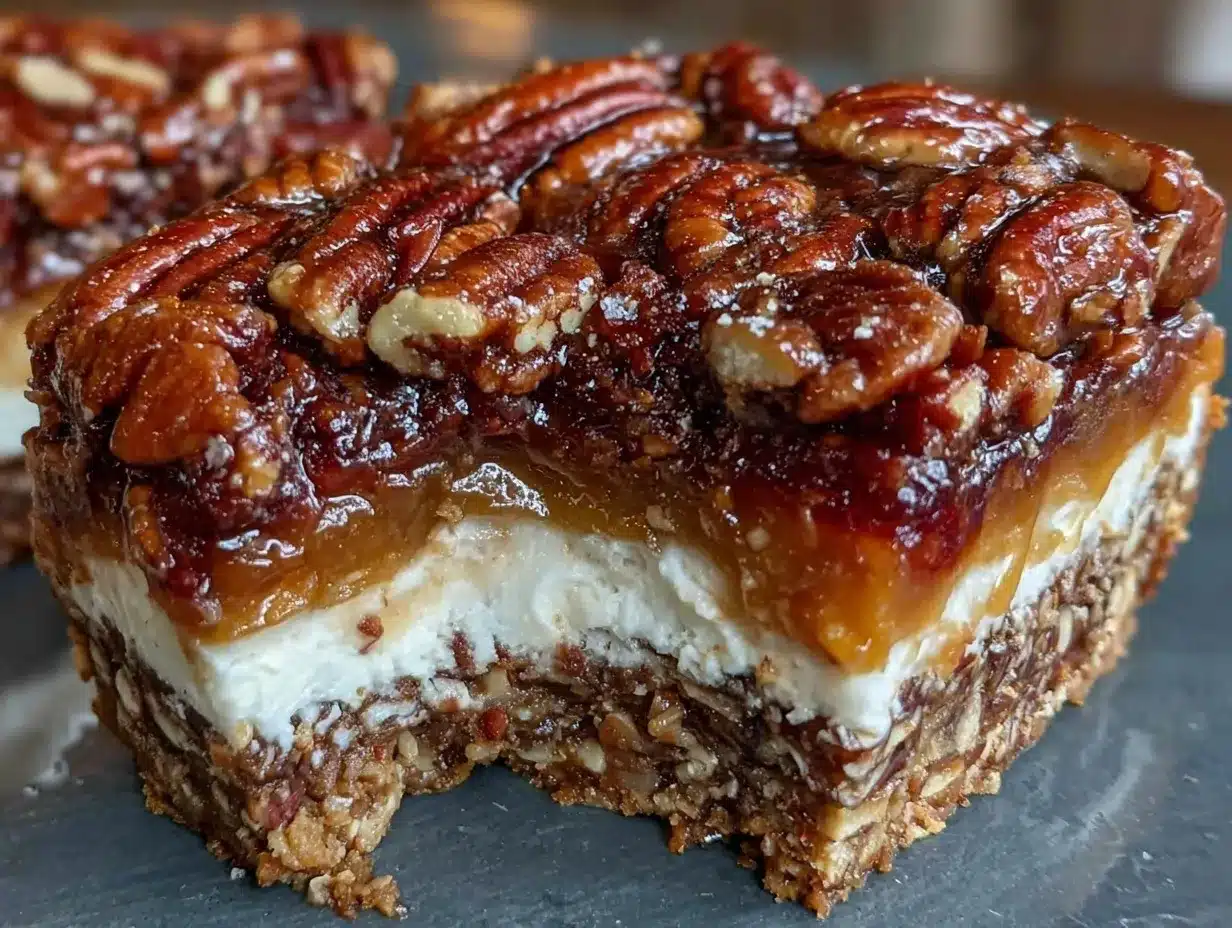 crispy no-bake pecan pie bars preparation steps