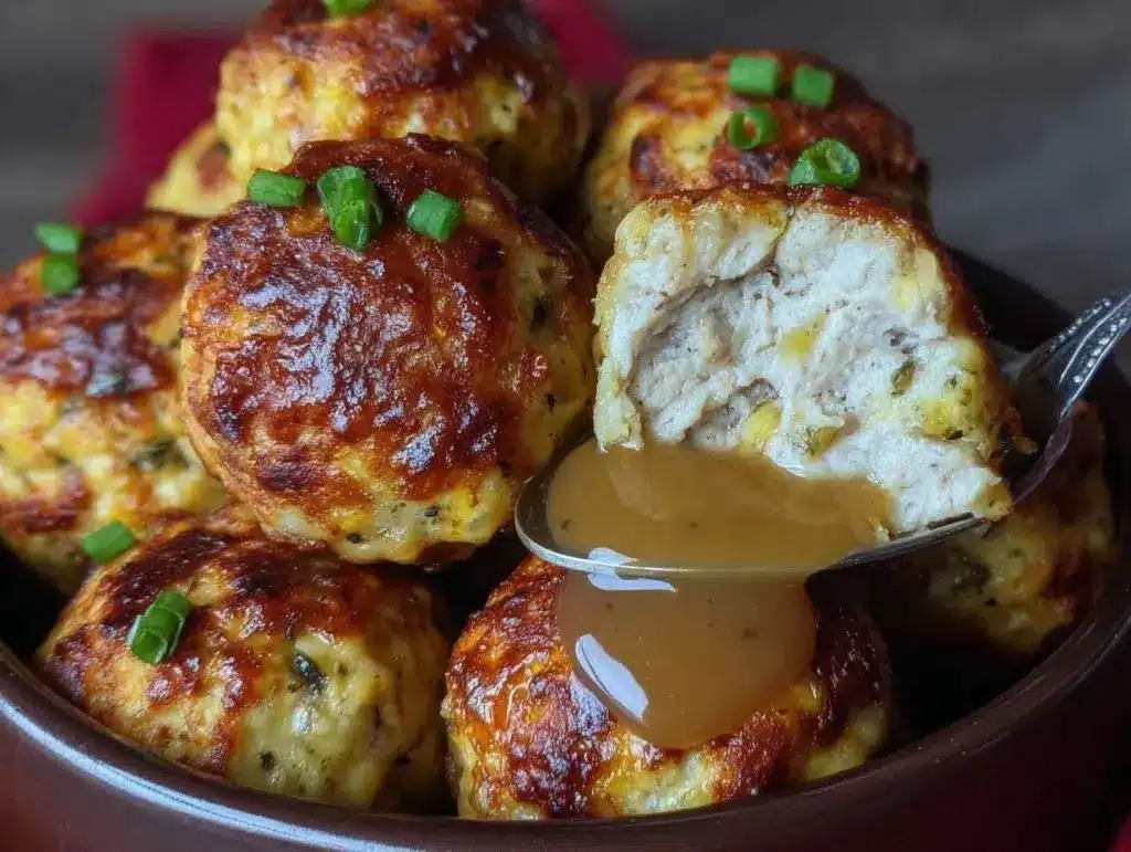 crispy turkey stuffing balls - featured image