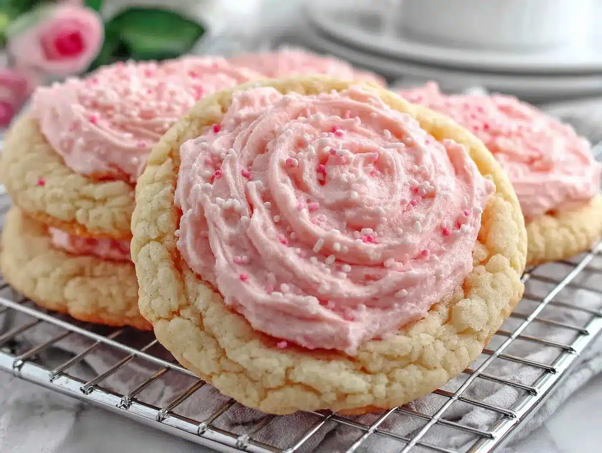 fluffy pink sugar cookies preparation steps