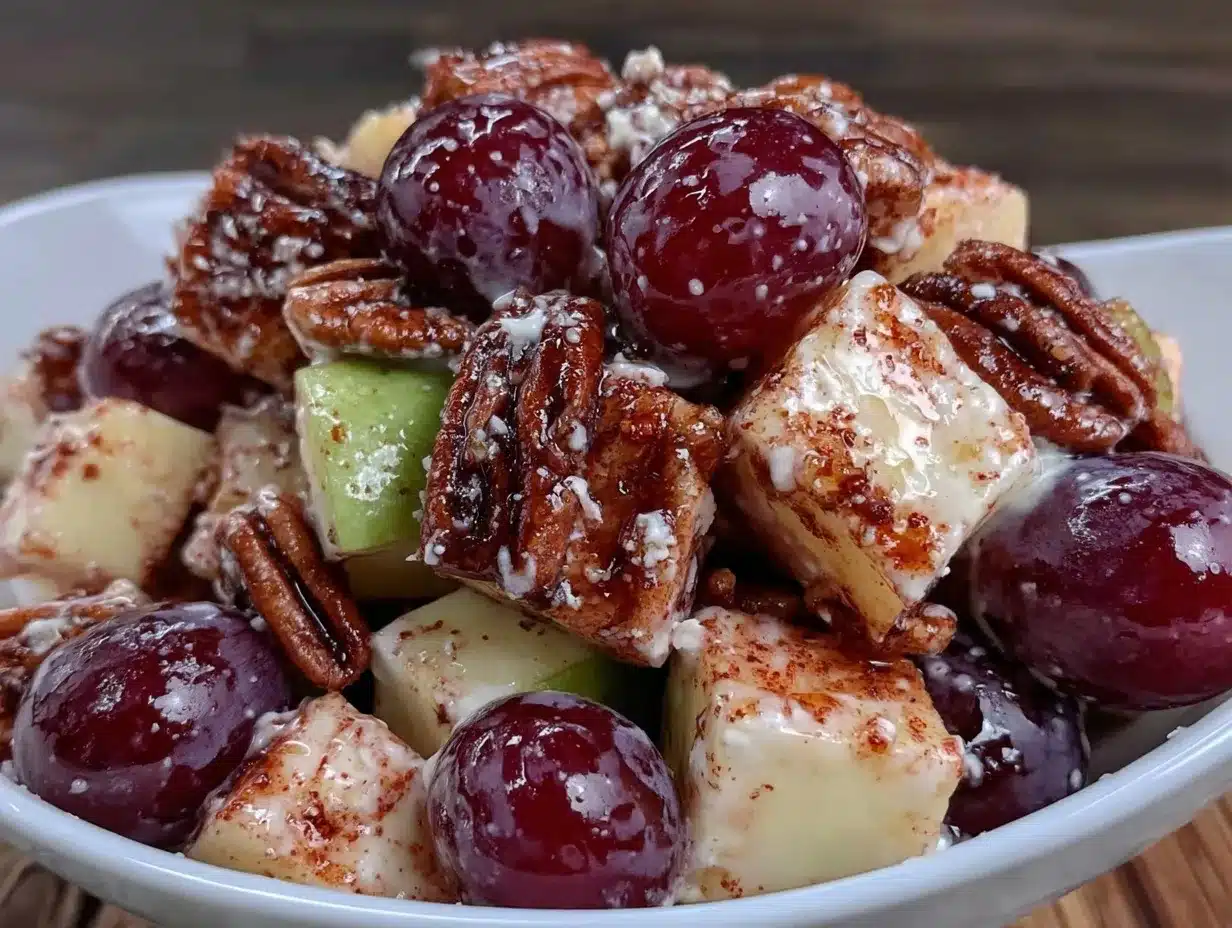 Fresh Apple and Red Grape Salad preparation steps