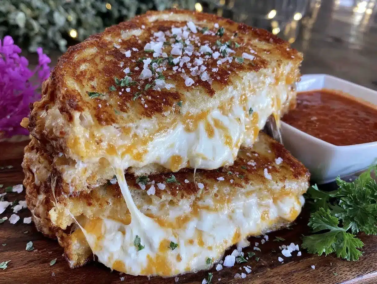 gooey grilled cheese preparation steps
