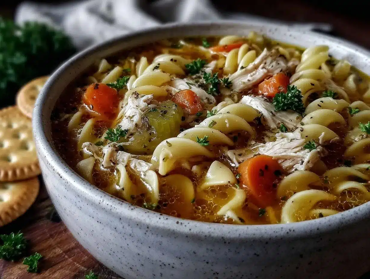 homemade chicken noodle soup preparation steps