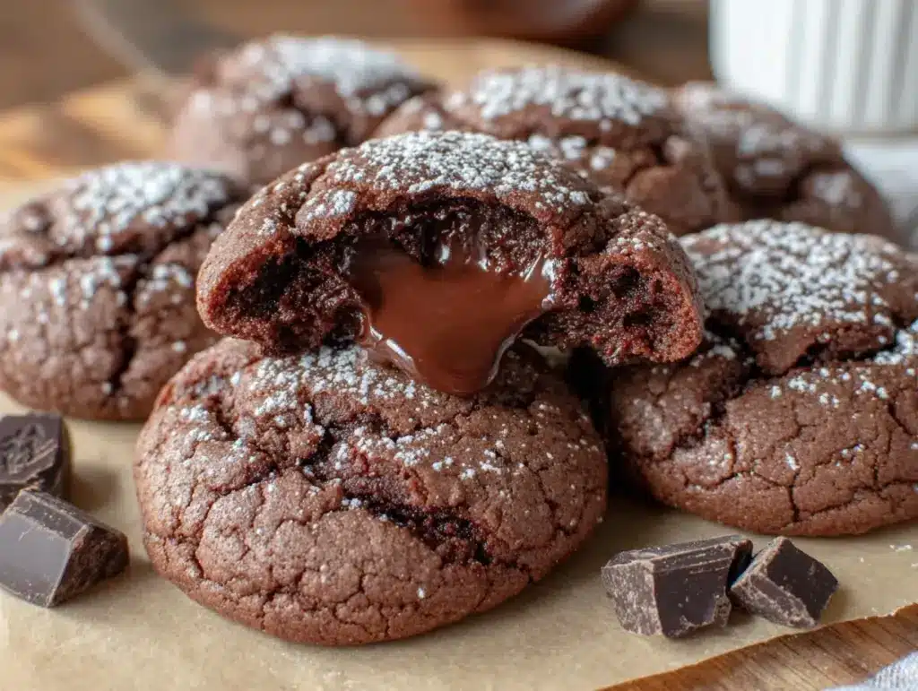 molten chocolate lava cookies - featured image