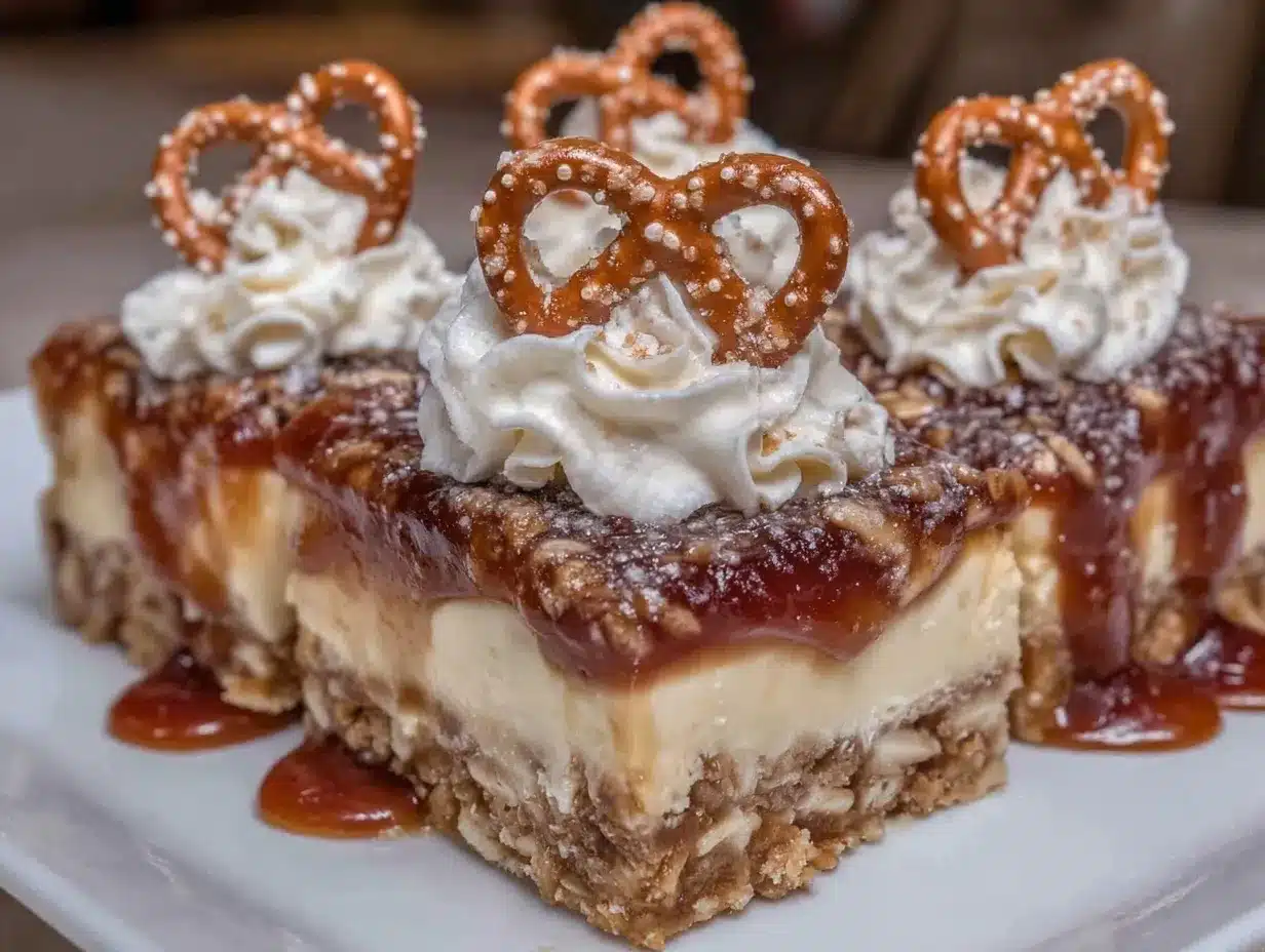 no-bake salted caramel pretzel bars preparation steps