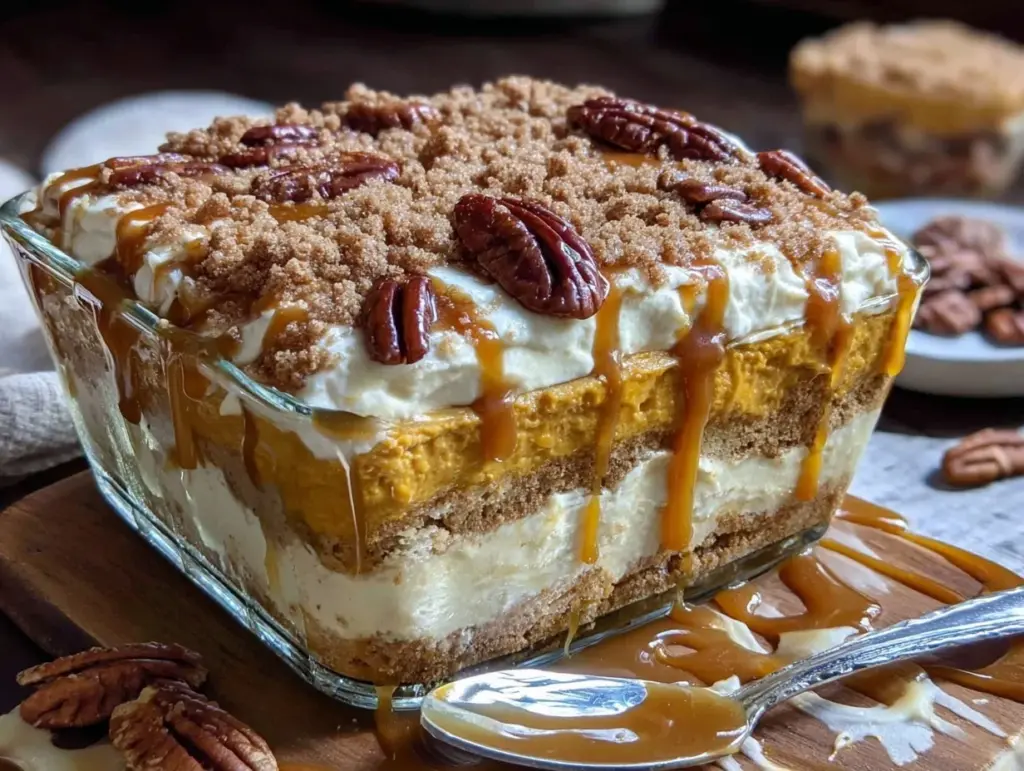 pumpkin cheesecake lasagna - featured image