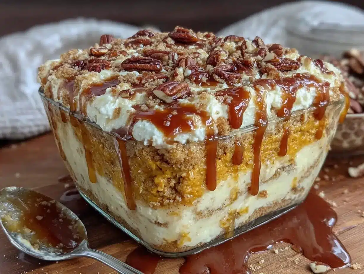 pumpkin cheesecake lasagna preparation steps