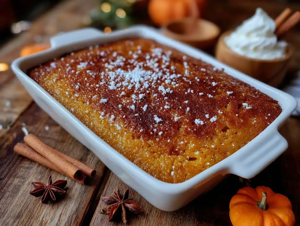 pumpkin pie dump cake preparation steps