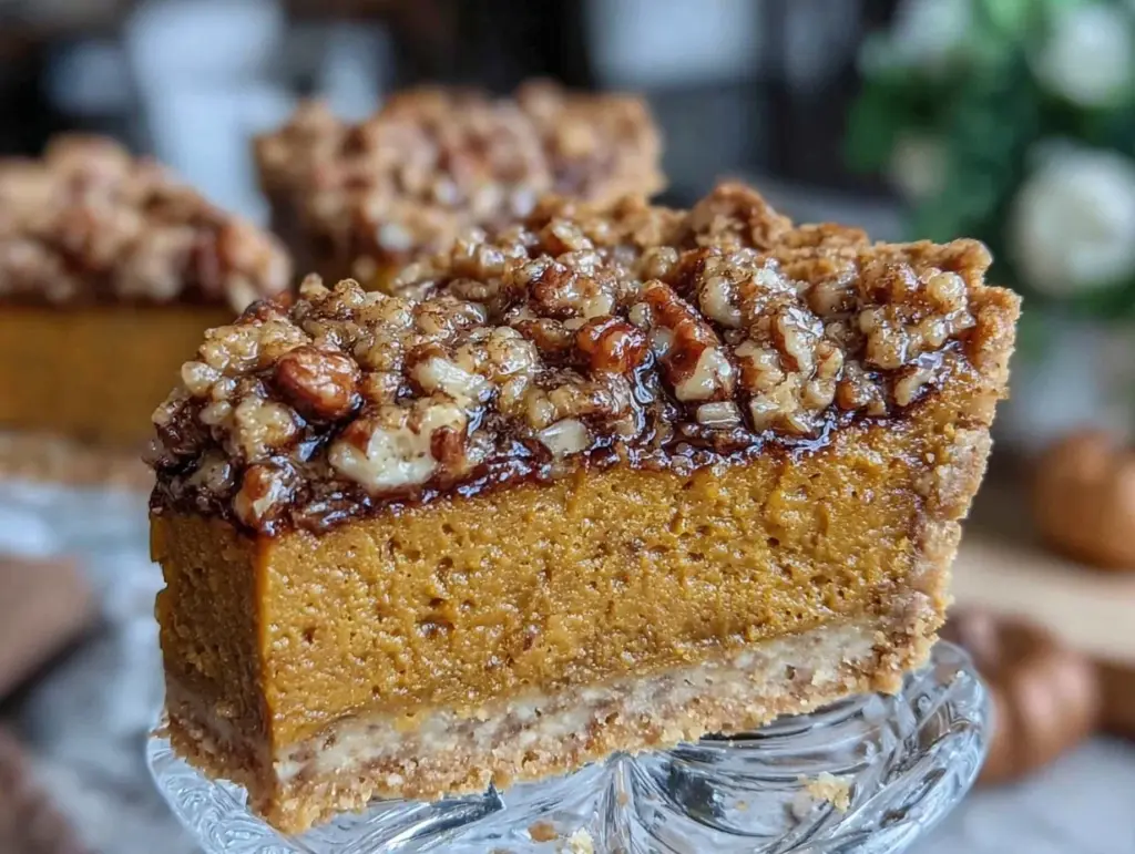 pumpkin pie with pecans - featured image