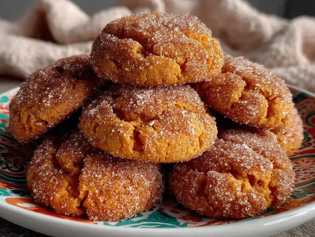 pumpkin snickerdoodle cookies - featured image