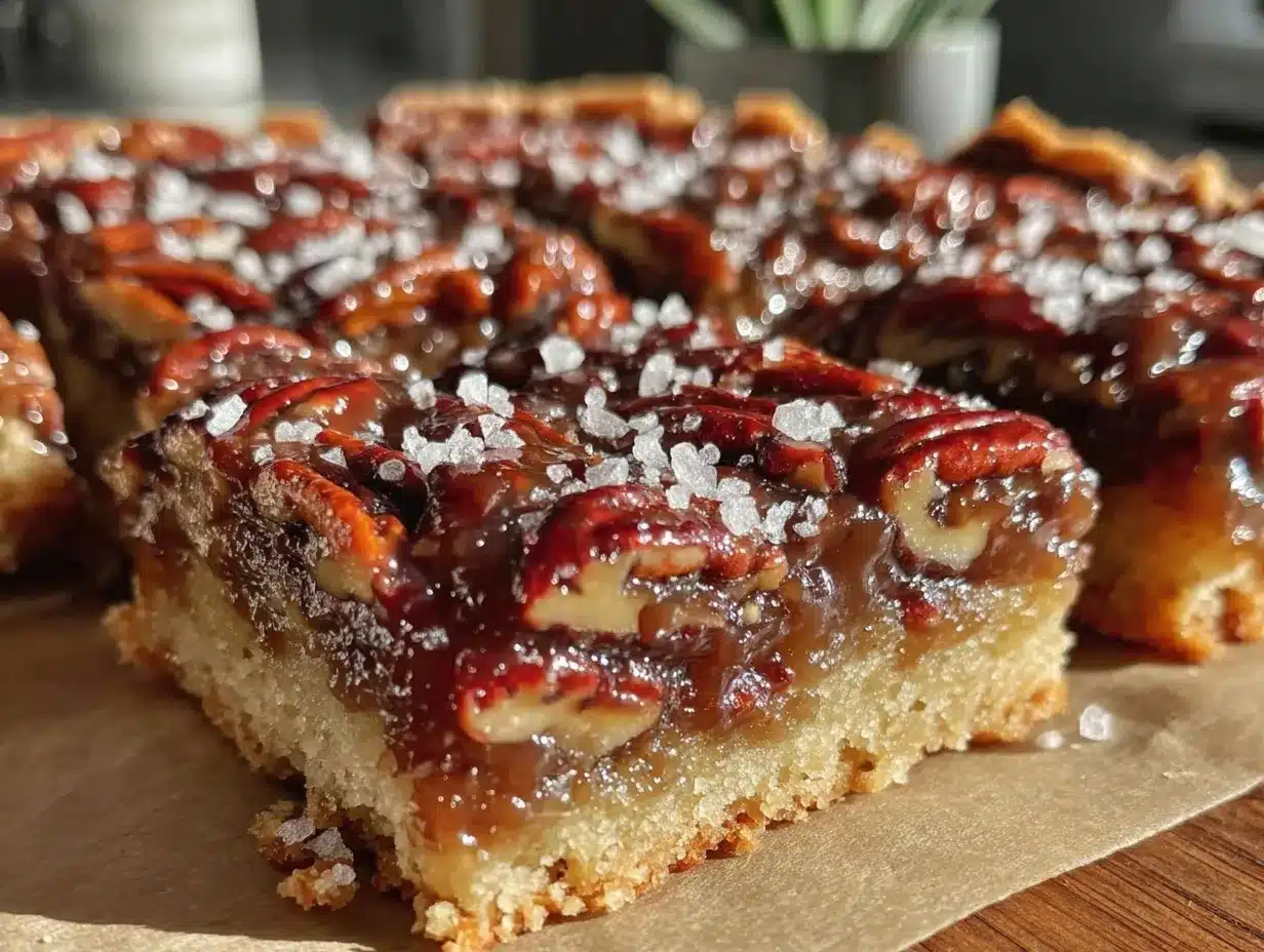 salted maple pecan pie bars preparation steps