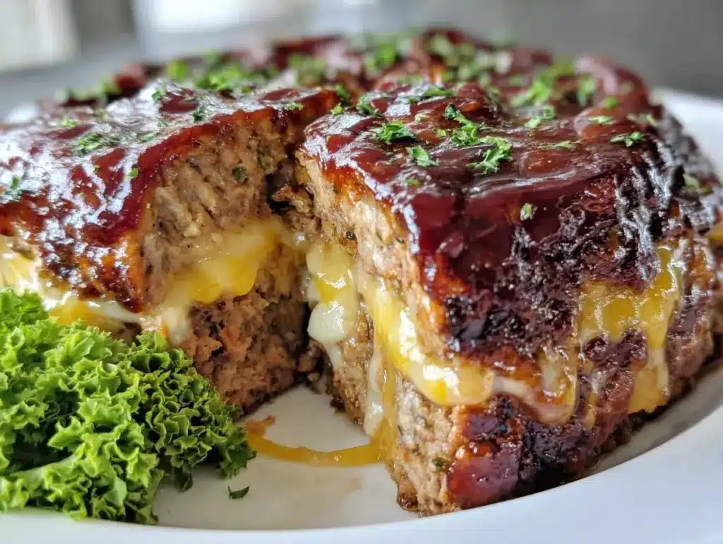 savory stuffed meatloaf - featured image